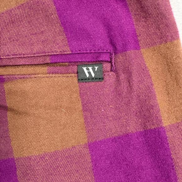 Vintage Style Pants Mens 38x32 Purple Brown Plaid Houston White Retro Look Y2K!! - Picture 8 of 8